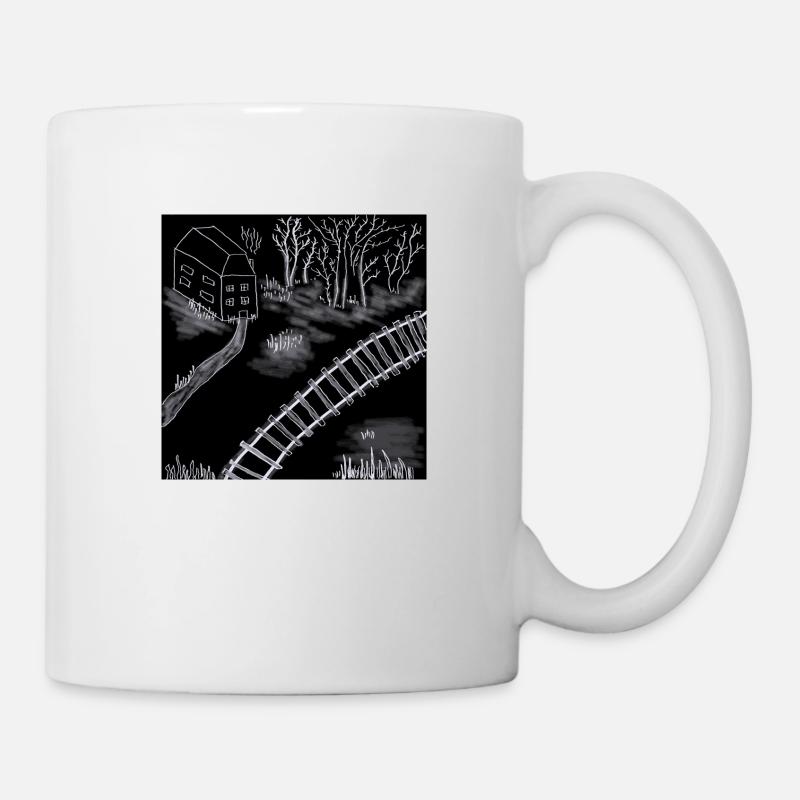Haus an der Bahn s/w - Tasse - Weiß
