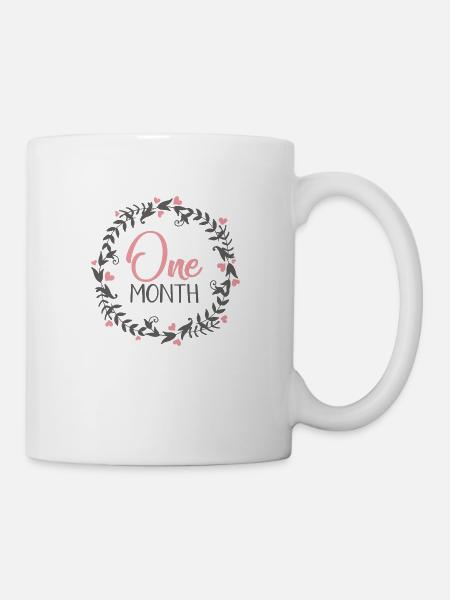 ONE MONTH MILESTONES HEART - Tasse - Weiß
