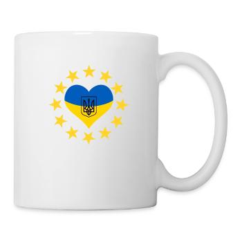 Le cœur de l’Ukraine avec les étoiles de l’UE - Mug blanc - blanc - Droite