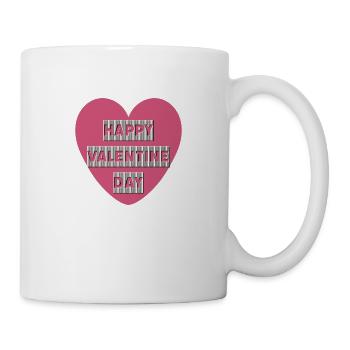 Happy valentine day - Tasse - Weiß - Rechts