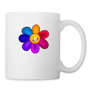 Bunte Blume - Tasse - Weiß - Rechts