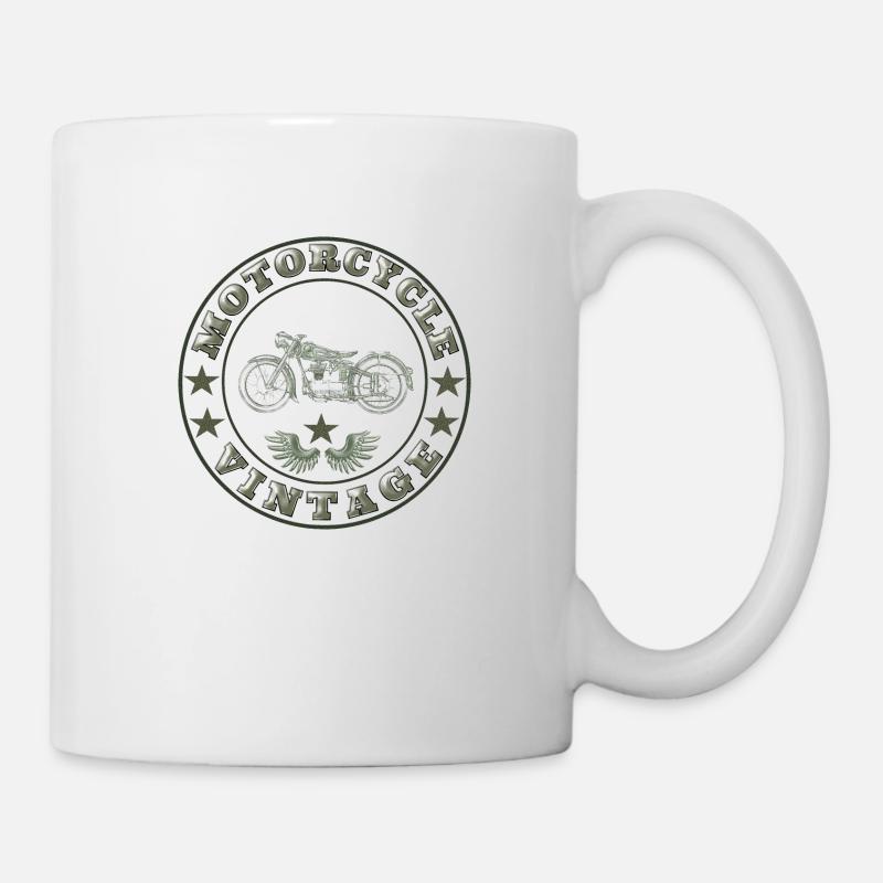 Moto vintage / dessin - Mug blanc - blanc