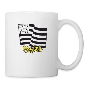 logo Jaune - Mug blanc - blanc - Droite