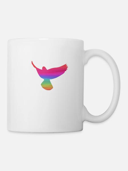 tauben,taube,vögel,regenbogen,bunt,graffiti, - Tasse - Weiß