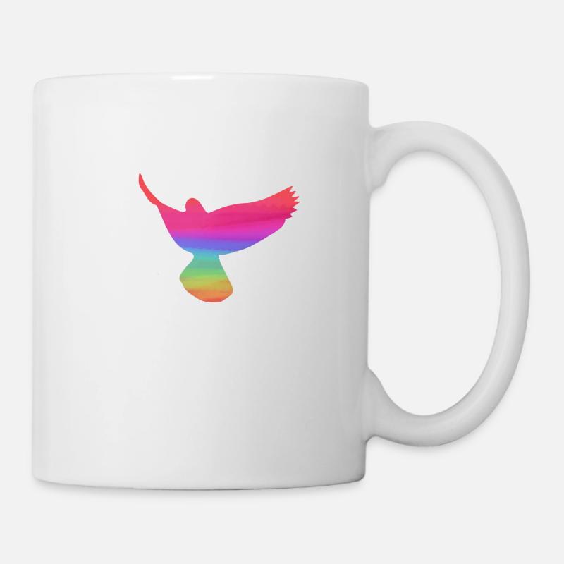 tauben,taube,vögel,regenbogen,bunt,graffiti, - Tasse - Weiß