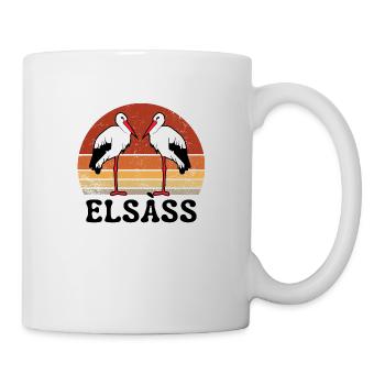 ELSASS Alsace cigognes Sunset rétro vintage humour - Mug blanc - blanc - Droite