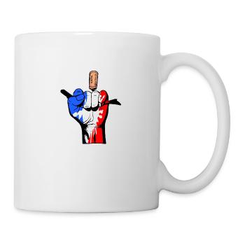 Hand blue white red - Mug - white - Right