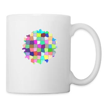 Buntes geometrisches Muster - Tasse - Weiß - Rechts