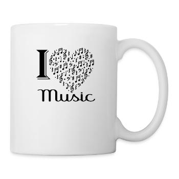 Ich liebe Musik - Tasse - Weiß - Rechts