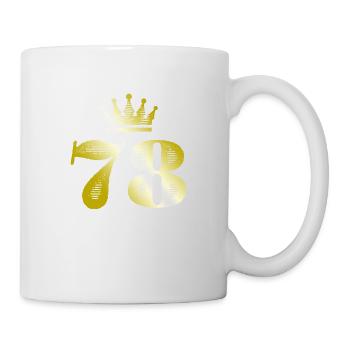 78 Zahl Krone Gold - Tasse - Weiß - Rechts