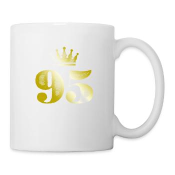 95 Numéro Couronne Or - Mug blanc - blanc - Droite