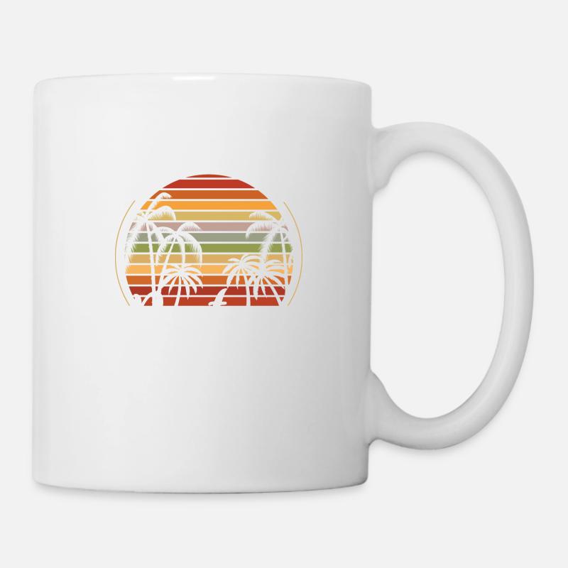 Retro Beach T-Shirt - Mug - white
