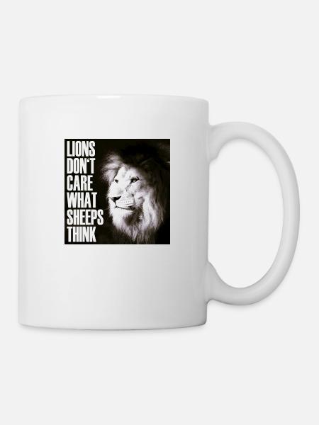 lions don't care - Tasse - Weiß