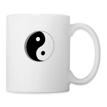 Yin Yang Schwarz-Weiß-Symbol - Tasse - Weiß - Rechts
