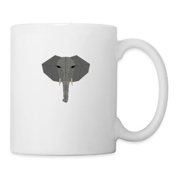 Eléphant géométrique - Mug blanc - blanc - Droite