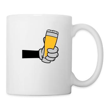 Bierglas anstoßen Comic Hand - Tasse - Weiß - Rechts