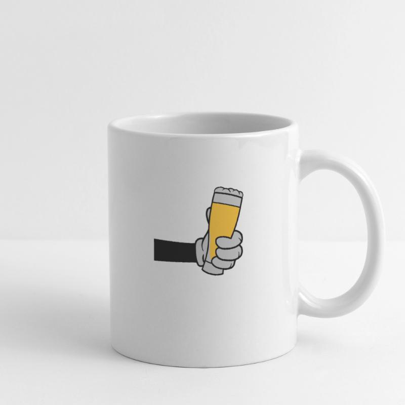 Bierglas anstoßen Comic Hand Tasse