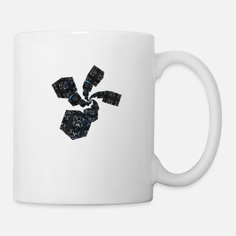 Cubes en spirale de science-fiction - Mug blanc - blanc