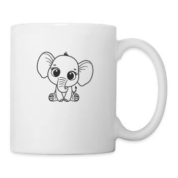 Süßer Elefant - Tasse - Weiß - Rechts