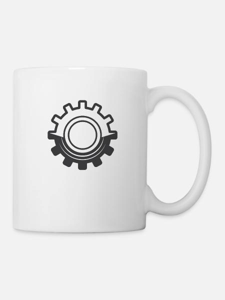 Zahnrad - Tasse - Weiß