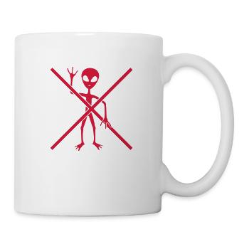 Schild Verboten außerirdischer Besucher - Tasse - Weiß - Rechts