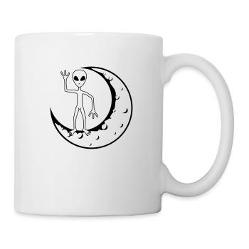 Standing Moon Alien fait signe - Mug blanc - blanc - Droite