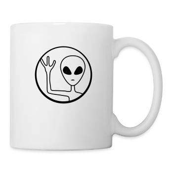 Circle Alien waves friendly - Mug - white - Right