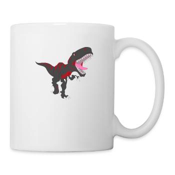 T-rex noir - Mug blanc - blanc - Droite
