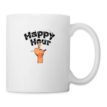 Happy Hour Girl mit Korkenzieher - Tasse - Weiß - Rechts