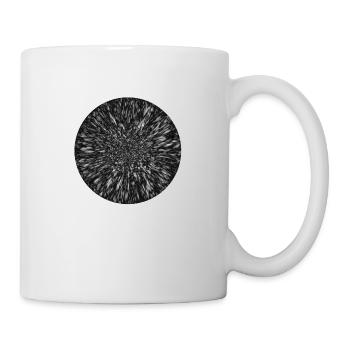 Black and White Abstract Flower Design - Tasse - Weiß - Rechts