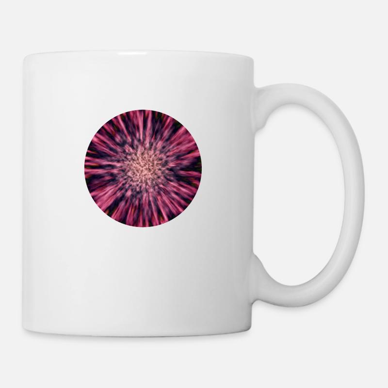 Red Burgundy Tie Dye Floral Pattern - Mug - white