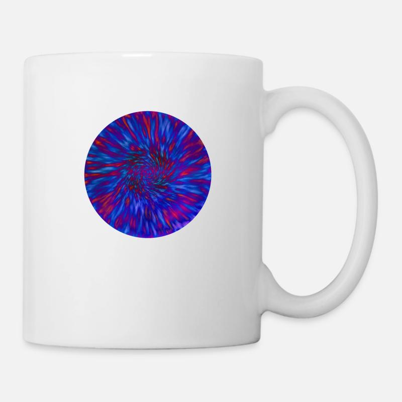Motifs abstraits de fleurs bleues et rouges - Mug blanc - blanc