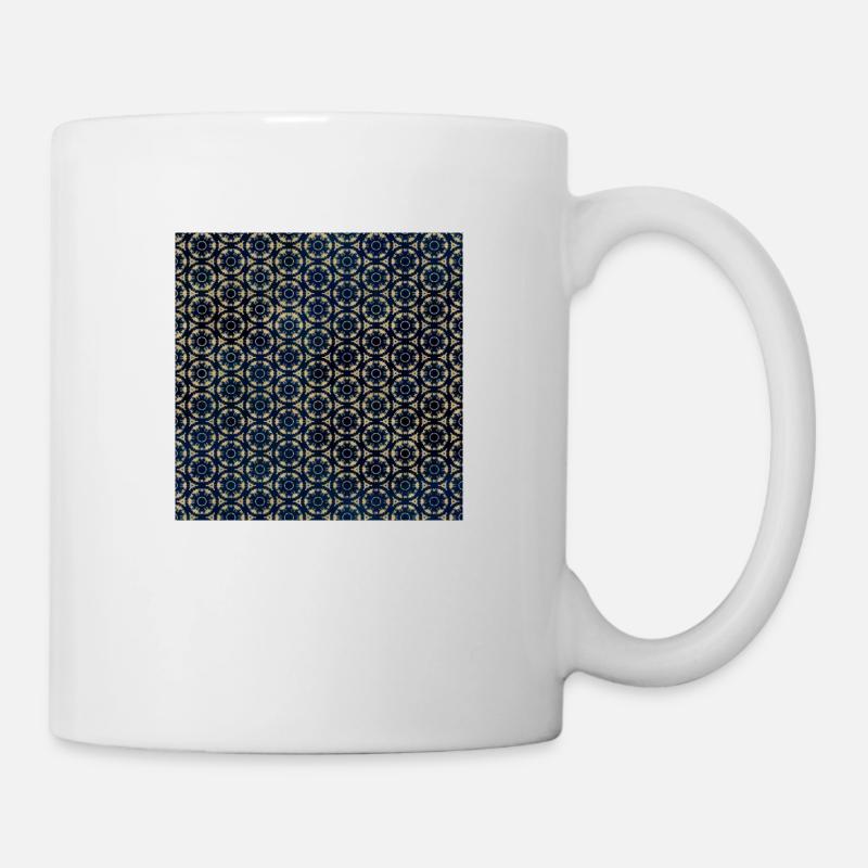 Gold Geo Tie Dye Muster - Tasse - Weiß