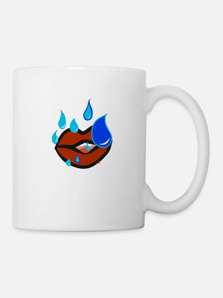 Lèvres à la recherche de larmes v12 00 - Mug blanc - blanc
