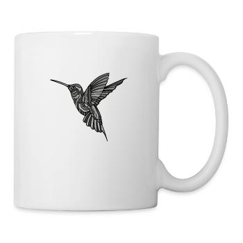 Graustufen Hummingbird Grafik Vogel  - Tasse - Weiß - Rechts