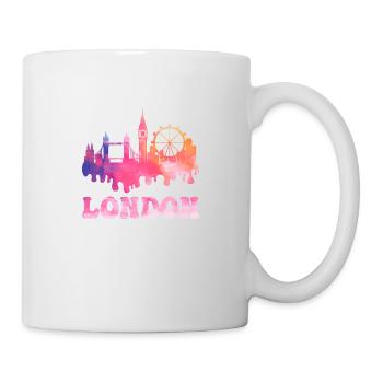 London England UK Stadt Skyline Splash Bunt - Tasse - Weiß - Rechts