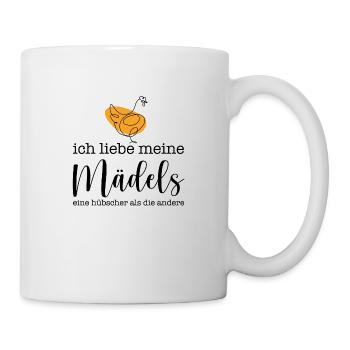 Ich liebe meine Mädels - HUHN - Tasse - Weiß - Rechts