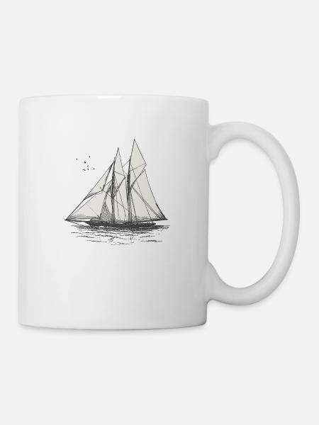 Segelschiff - Tasse - Weiß