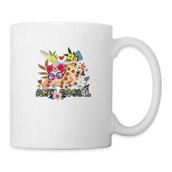 Anti Social Cat cute Hippie - Mug - white - Right