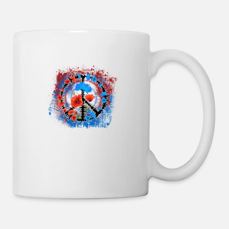 Paix / Coquelicot Signe de paix - Mug blanc - blanc