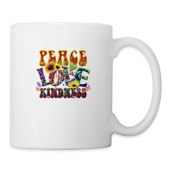 Peace Love Kindness hippie peace - Mug - white - Right