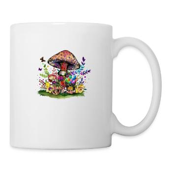 Champignons magiques et cristaux Hippie Peace - Mug blanc - blanc - Droite
