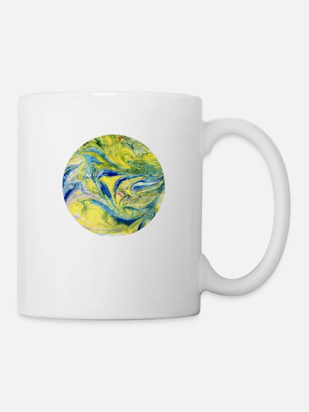 Farbverlauf gelb blau - Tasse - Weiß