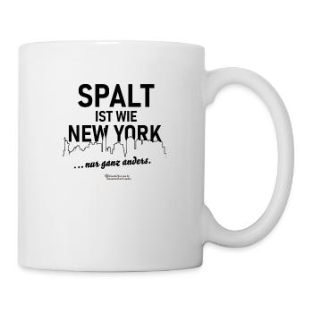 Spalt ist wie New York - Tasse - Weiß - Rechts