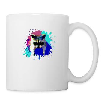 waschbär,bär,graffiti,malerei,blau,farbklecks - Tasse - Weiß - Rechts