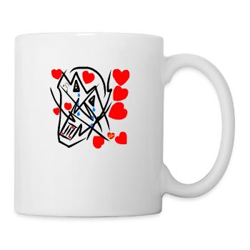 Crâne en noir d’OJOLAGRIMAS. - Mug blanc - blanc - Droite