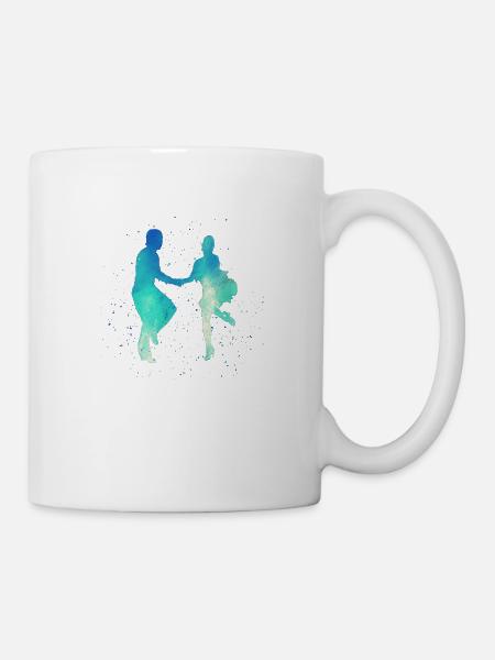 Tanz Latein, Salsa, Samba, Swing Tanzpaar - Tasse - Weiß