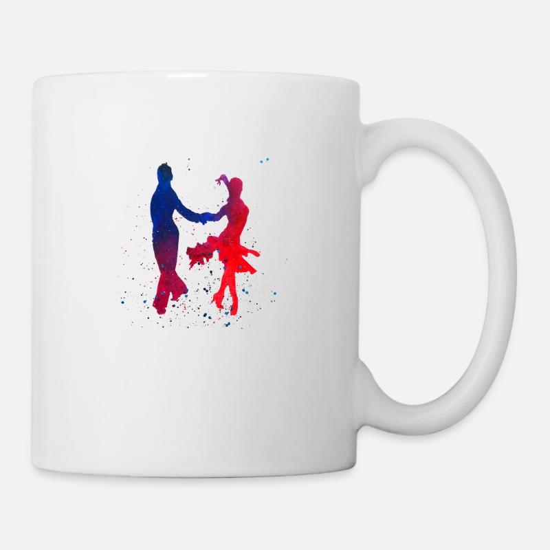 Fächer Tanzpaar Latein Salsa Samba Swing bunt - Tasse - Weiß