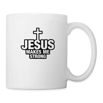 Jésus me rend fort -noir- - Mug blanc - blanc - Droite