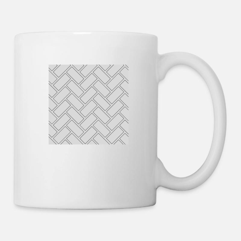 Rectangle carrelage motif sans couture - Mug blanc - blanc